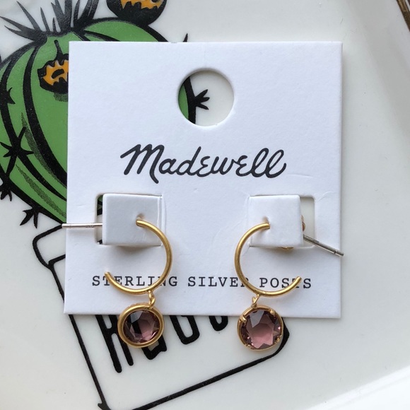Madewell Jewelry - Madewell Glass Charm Mini Hoop Earrings